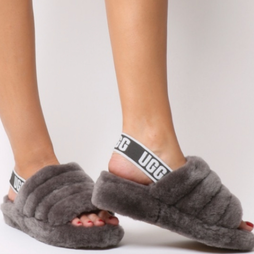 UGG Fluff Yeah Ultra Soft Logo Strap Combo Slipper Slide